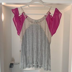 Urban outfitters cold shoulder flutter top